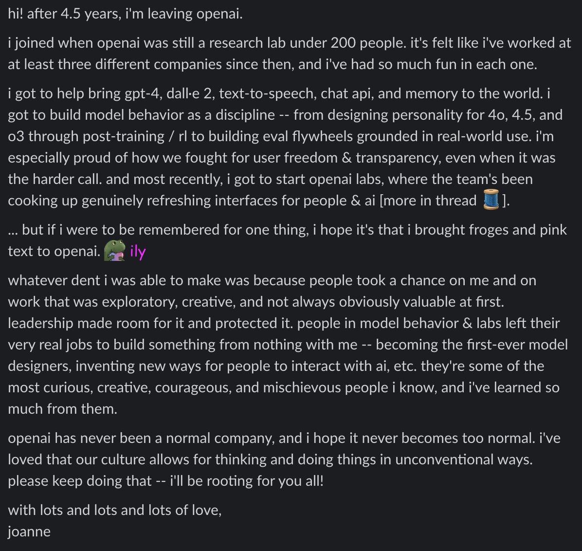 Joanne Jang tweet media