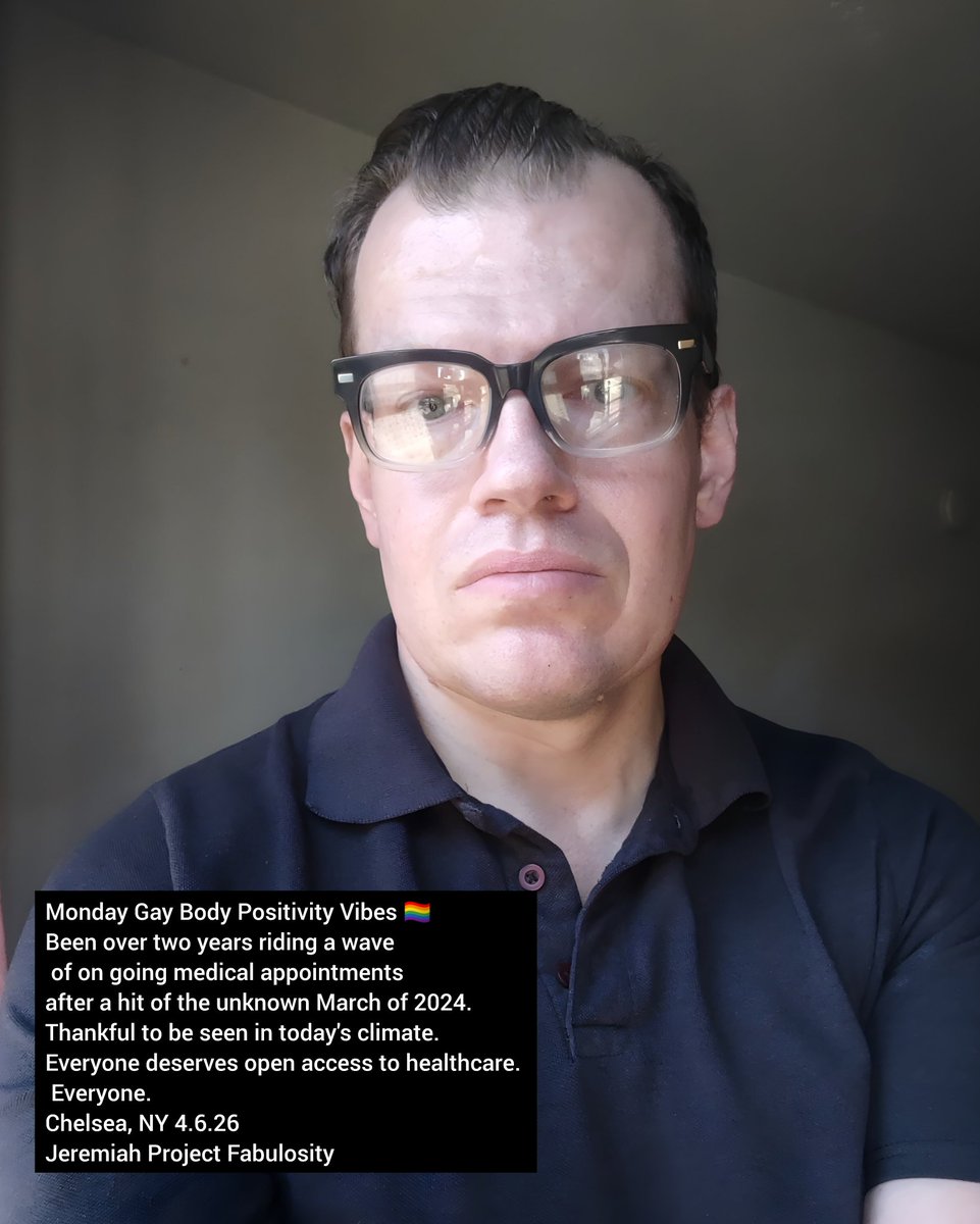 ProFabulosity's tweet photo. Monday Gay Body Positivity Vibes 
Been over two years riding a wave of on going medical apps after a hit of the unknown March of 2024. Thankful to be seen in today's climate.  
Everyone deserves open access to healthcare. Everyone.
#gaybodypositivity #health #projectfabulosity🏳️‍🌈 https://t.co/toYEICxrZU