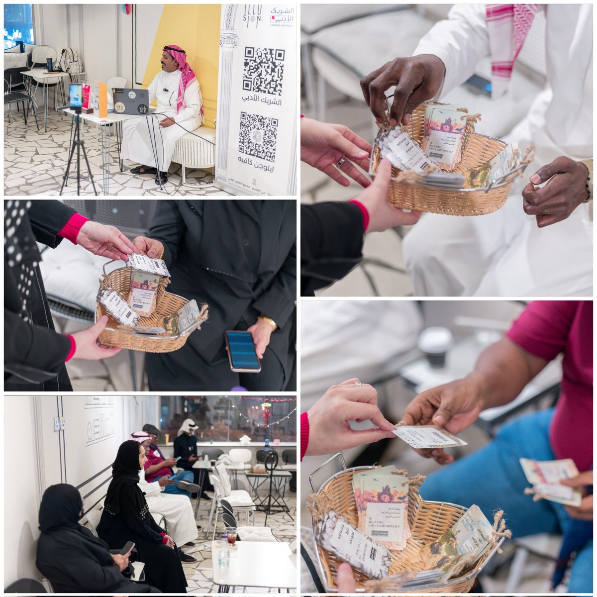 illusioncafee's tweet photo. توثيق لقاء الشاعر د. أحمد القيسي بمناسبة #اليوم_العالمي_للشعر_الياباني في #الشريك_الأدبي ايلوجن كافيه و بالتعاون مع نادي الهايكو السعودي وقد تم توزيع فواصل اقتباسات لبعض شعراء النادي على الحضور #هيئة_الأدب_والنشر_والترجمة 
@MOCSaudi 
@LPTC_MOC 
@ahmedalgisy 
@SaudiHaiku https://t.co/hl4umubgUG