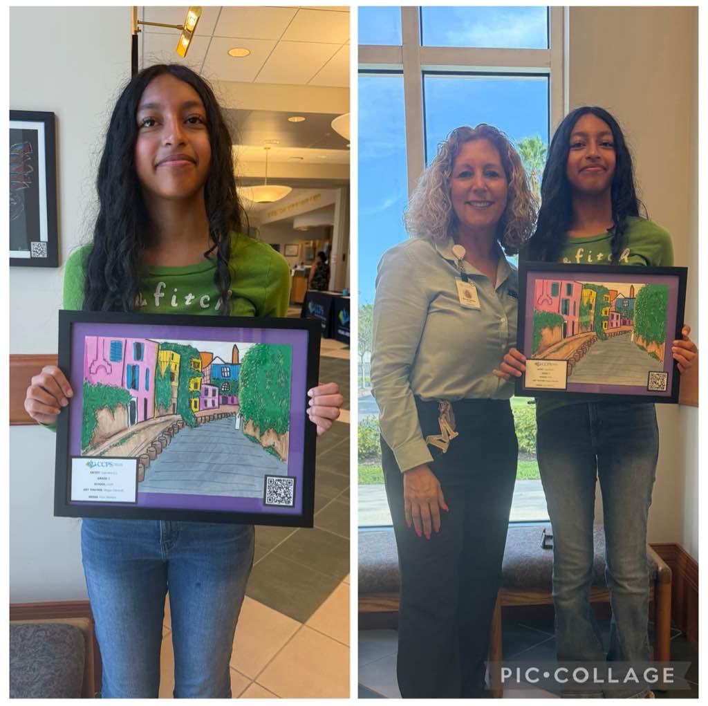 ENMGators's tweet photo. Congratulations to Gabriella for her incredible artwork and being honored at the Superintendent art show! https://t.co/dWUeVOiHkj