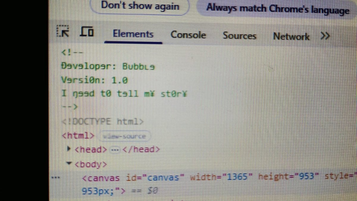 MATASSALAZ70841's tweet photo. Did anyone else notice that on the page "https://t.co/YA8HWaddpm" that came up, when inspecting the page code, this message appears? #tadc https://t.co/ogAb3P12uB