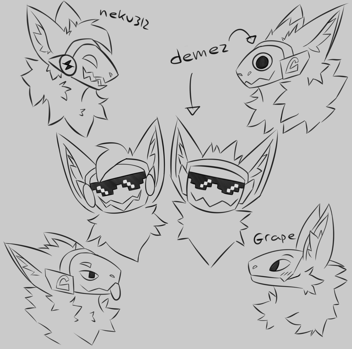 Protogen X protogen sketches for my friend @DemezProto #protogen