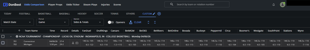 College Basketball
Championship game!

Can UConn pull off the upset to win its 3rd Championship in 4 years? 

100+ Sportsbooks. Player Props. Line History.
Subscribe → go.donbest.com