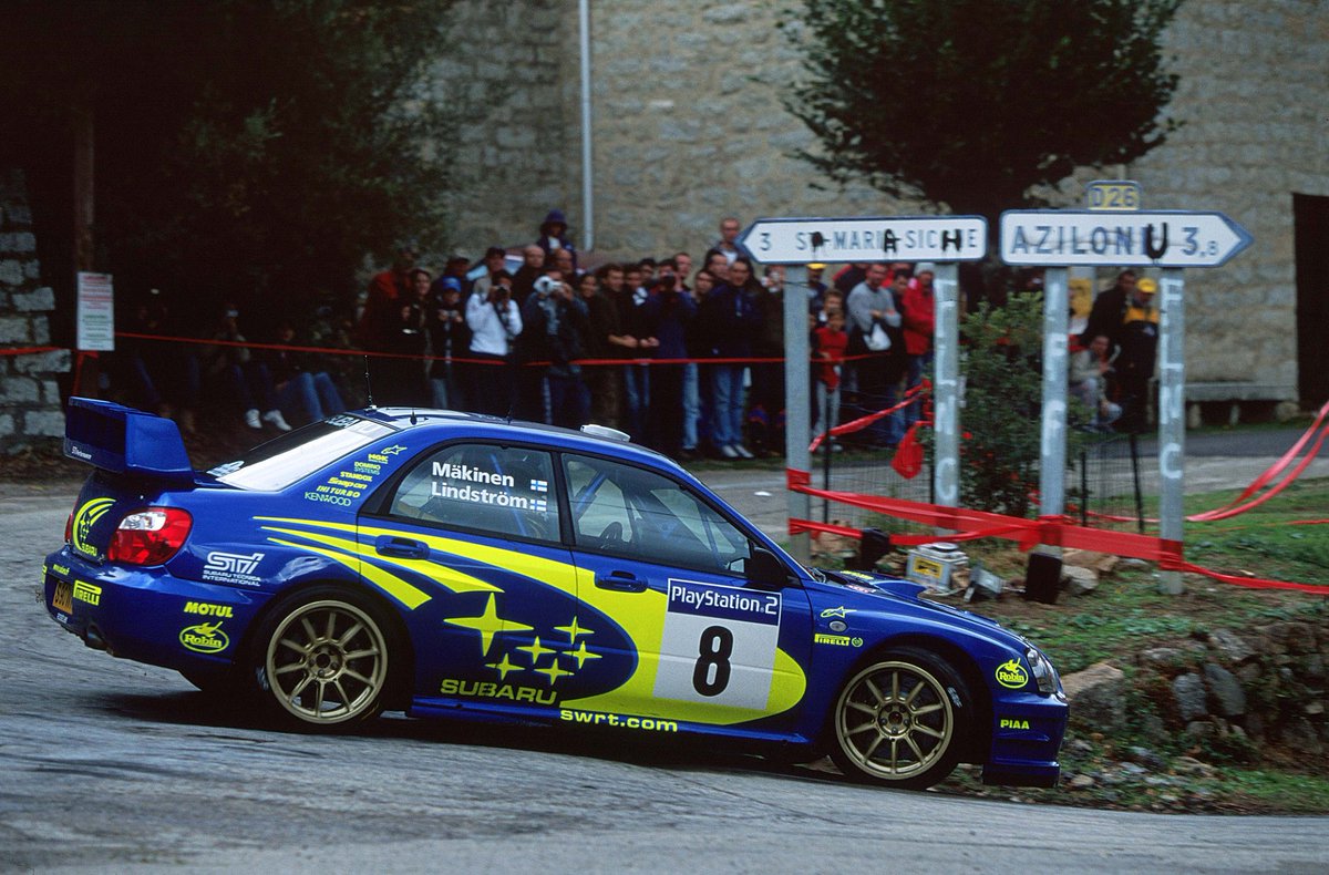 Miniature Subaru Impreza WRC 2003 Rallye Suède Makinen IXO 1/43 Lindström