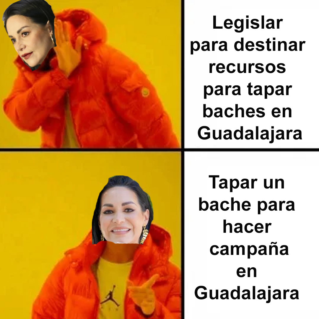 A Mery Pozos se le olvida que Guadalajara le pidió a los diputados recursos para tapar baches en la ciudad, a ella como legisladora no le importó y no movió un dedo para dar recursos.

Ahora, usa los baches a los que se negó tapar como bandera de campaña.