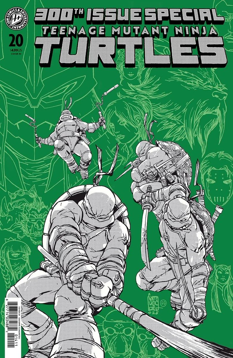 IDWPublishing's tweet image. Get ready for the 300th issue of the #TeenageMutantNinjaTurtles comics! 

@comicsbeat has revealed the full cover program for TMNT #300: ow.ly/NFwK50YEHQm

E:  @dooneyart
RI50: @usagiguy, @EmiFujii4
RI100: Giuseppe Camuncoli, Giacomo Gheduzzi

Orders open 4/24!
