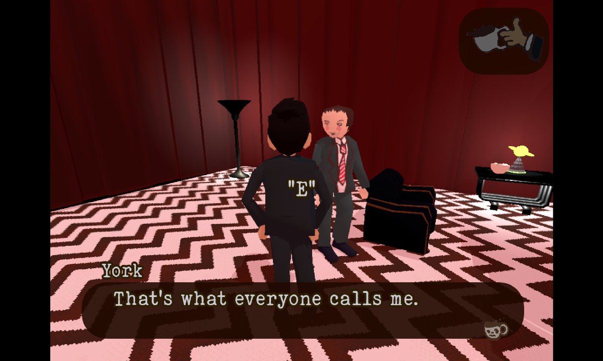 pandesoft's tweet photo. "The next time you see me, it won't be me." ☕️
#twinpeaks #davidlynch 
#indiegame #gamedev https://t.co/nwoUINXFXd