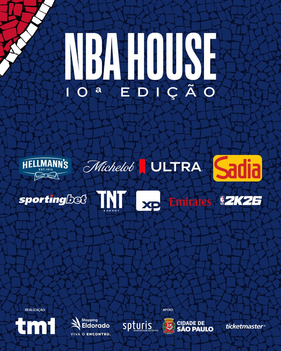 NBABrasil's tweet image. A NBA HOUSE ESTÁ CHEGANDO! 🎟️ 🏀 Já imaginou o clima da MAIOR experiência da NBA NO BRASIL? Acesse o site e garanta os seus ingressos.

#NBAHouse