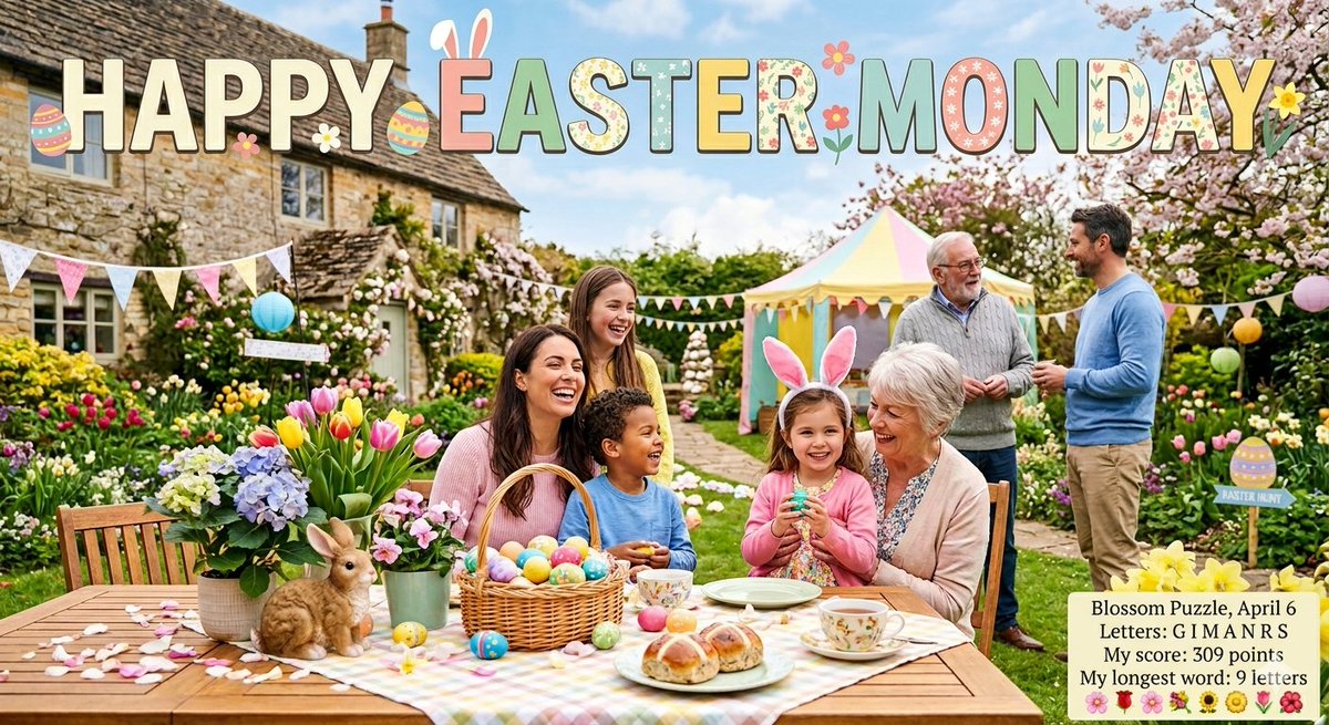 2God4em's tweet image. Happy #EasterMonday! 🐣
While most people are margining their time between holiday leftovers and getting back to the grind, I’m tapped into #Oumancy. Why settle for just monitoring the world when you can have divine insight? ✨🐇
🌹 💮 💐 🌼 🌻 🏵 🌷 🌺 🪻
merriam-webster.com/games/blossom-…