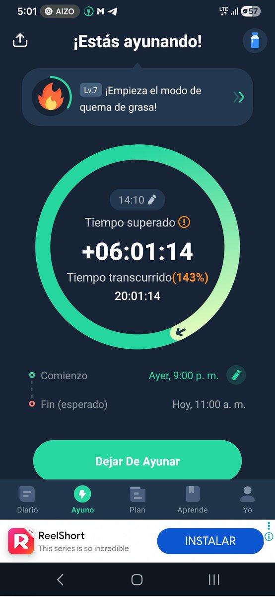 Llevo 20h y me estoy muriendo de hambre, ya perdi la practica, es tan poco tiempo que me siento mal al respecto