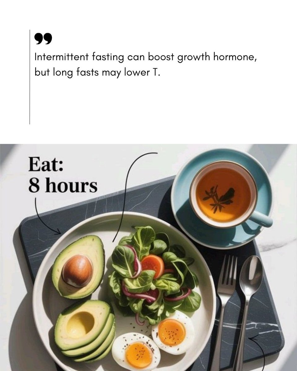 TrtTempe's tweet image. Fasting smart = hormones happy. Fasting too long = T drops. ⏱️ #IntermittentFasting #Testosterone #GrowthHormone #HormoneHealth #MensWellness