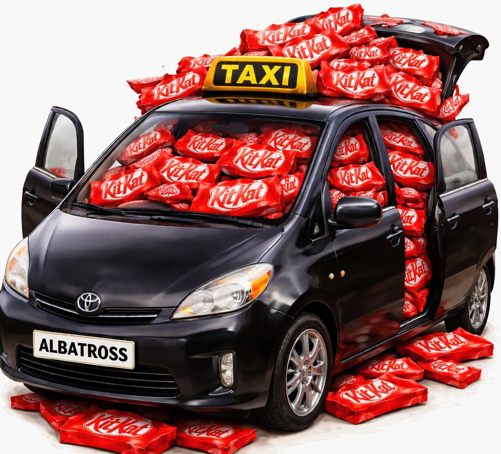 AteeqNaseem's tweet photo. @KITKAT Albatross Cars would like to make it absolutely clear that we had nothing to do with the missing 12 tonnes of KitKats....Nothing.
We transport people. Not confectionery. https://t.co/FCTKmffHFV
