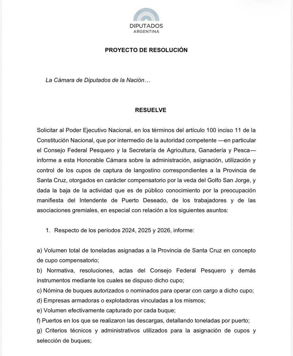 AnaMariaIanni's tweet photo. 📢 Junto al diputado @juanKa_molina presentamos un pedido de informes por la caída de la actividad pesquera en Puerto Deseado.

📃 https://t.co/HSPzvIZgjR https://t.co/xBWDJ3gX4B
