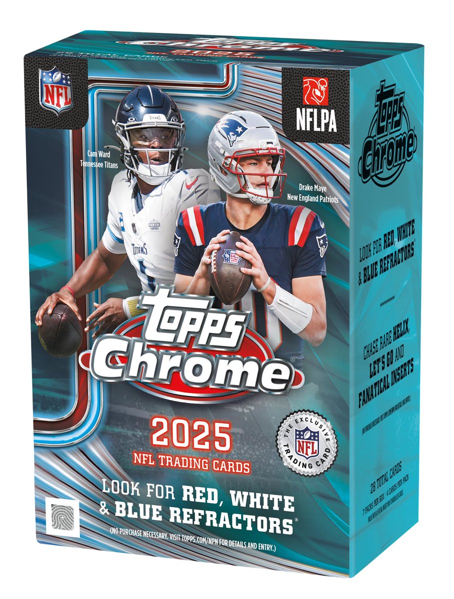 ricanking6's tweet image. Target is expected to drop Pre-Orders for 2025 Topps Chrome Football as early as tonight at 3am EST‼️⬇️

• 🏈 Hanger Box: bit.ly/41PMFj0

• 🏈 Value Box: bit.ly/3Q6W5nH

• 🏈 Mega Box: bit.ly/47L6XOg

Limit is 2 Boxes Per Order (Per Sku)