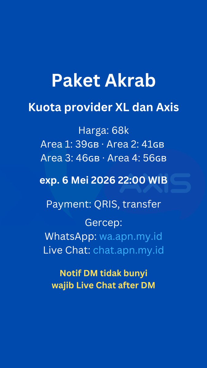 Telda » WTS Netflx | Paket Akrab, CV pulsa XL Axis tweet media