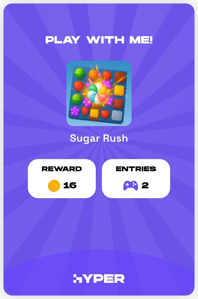 Think you’ve got game? Challenge me on Sugar Rush via <a href="/hypergamingapp/">Hyper Gaming App</a>. Only 2 slots left! hyp.gg/aylK <a href="/hypergamingapp/">Hyper Gaming App</a>