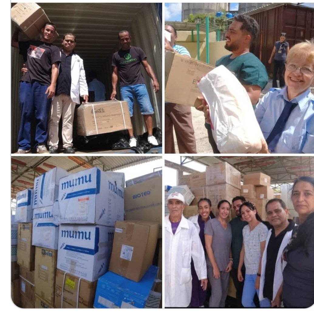 Continuamos recibiendo ayuda de amigos de Cuba, es el caso de la entrega de insumos médicos para el Hospital  de Oncología de la Habana,donados por la asociación "Movimiento 1ro de febrero " de España, Cuba no está sola #CubaPorLaSalud