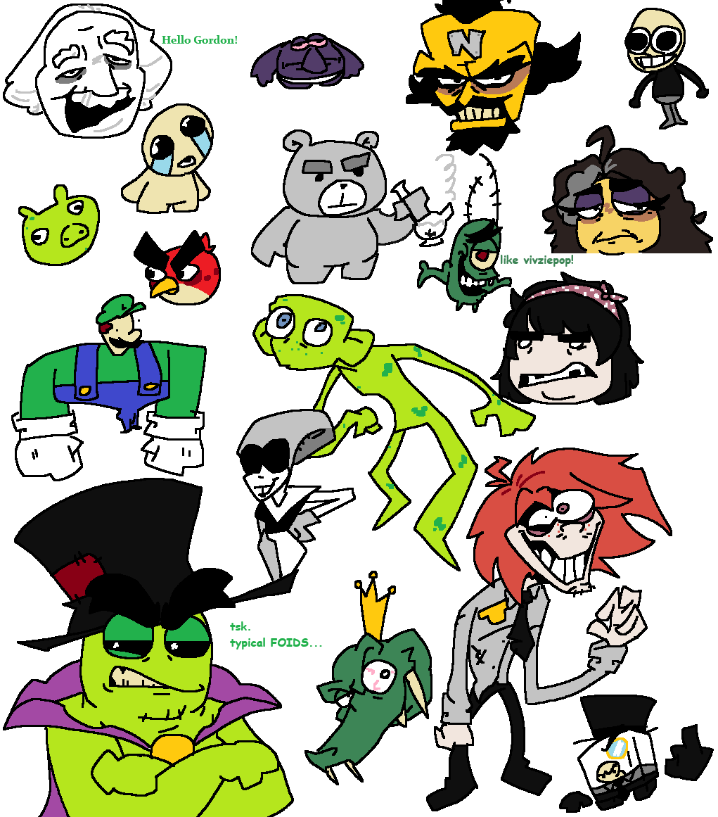 a delicious ms paint assortment. some of these are greyscale for some reason idk i just kinda felt like it