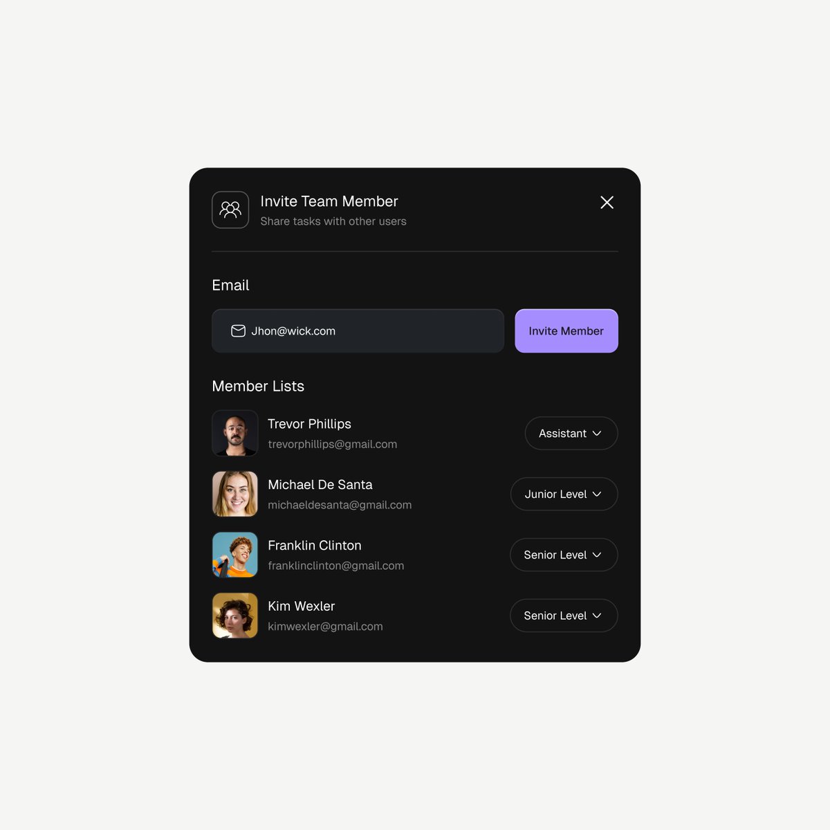 AdityaSur11's tweet image. Team Invite Card UI