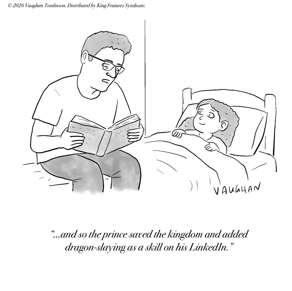 ComicsKingdom's tweet image. Bedtime stories have evolved from “happily ever after” to “don’t forget to optimize your skillset.” #OddlyEnough #JobSearch