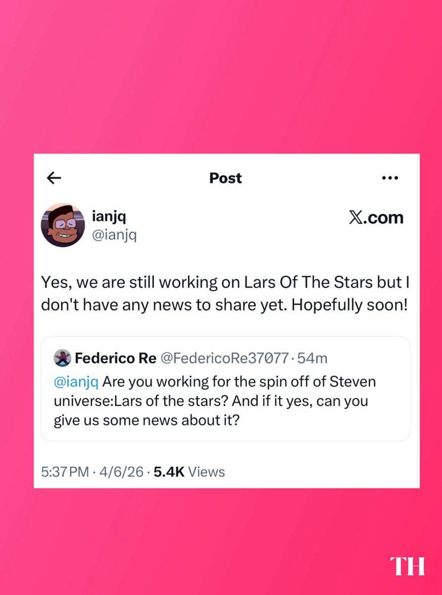 ‘Steven Universe’ spinoff Lars of the Stars is still in development, with no updates to share yet.

“Hopefully soon!”