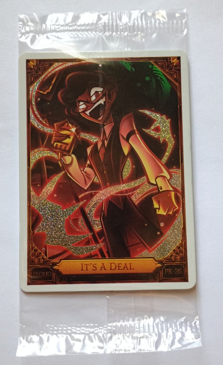Gr_immi's tweet image. The Alastor card I ordered came in.
I got him hoping to trade for the 
King of Pride Lucifer promo. 

#hazbinhotel #alastor #card #hh #hazbinhoteltradingcard #humanalastor