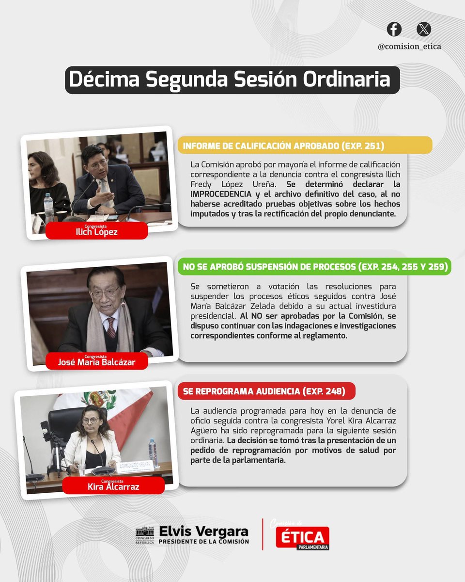 Comisión de Ética Parlamentaria tweet media