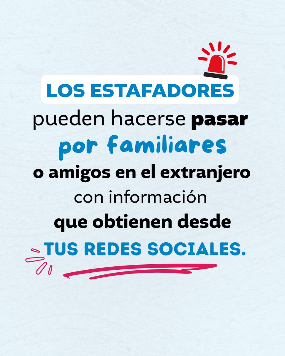 UPCV_gt's tweet photo. Alerta con estafas por encomienda.

Estafadores se hacen pasar por conocidos en el extranjero para pedirte dinero “de urgencia”.

Si recibes un mensaje o llamada sospechosa, denuncia al 110 de la PNC.
No te enredes, la seguridad empieza contigo.