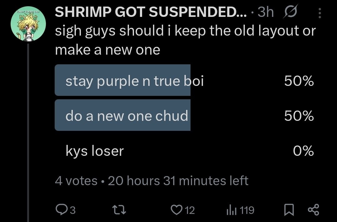 SHRIMP GOT SUSPENDED NOOO tweet media