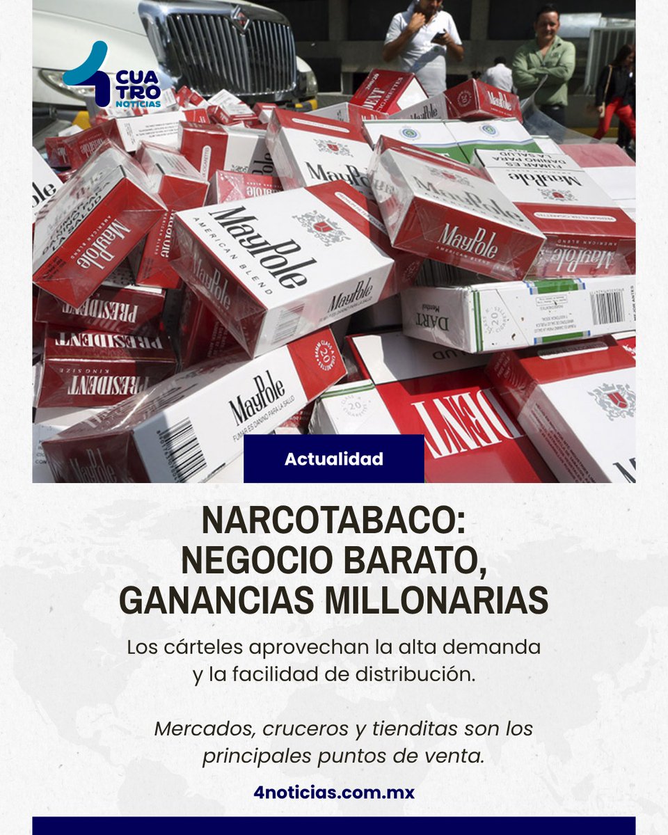 LaGaceta_1's tweet photo. Para cárteles como el de Sinaloa, el de Juárez o el del Golfo, los cigarros de contrabando son una de las fuentes de ingresos más llamativas por su facilidad de venta, que se concentra en mercados, cruceros o tienditas. https://t.co/DaU4H8o6Vq