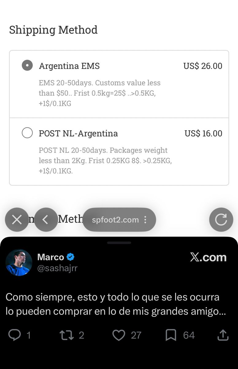 luchoconda_'s tweet photo. @sashajrr Sabes la diferencia que hay entre ambos envíos? https://t.co/Qg6NDww0Rt