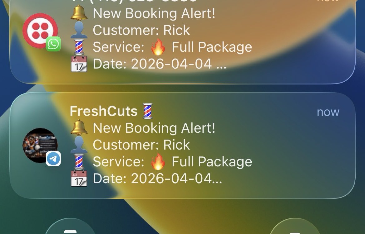 BuildWithZiko's tweet photo. Still learning but already building real systems 🔥
Built this booking automation bot as part of my journey at @TSAcademy
Clients get instant replies. Bookings happen automatically. No more missed leads.
This is just the beginning 👀
#Automation #TSAcademy #StudentLife #buildings https://t.co/56SfCHliWs