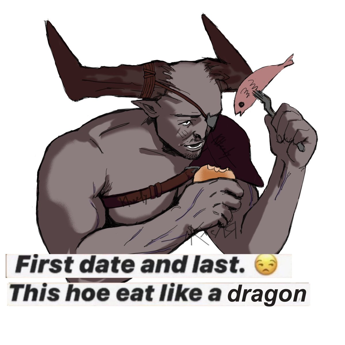 a big boy with a big appetite 😋
#dragonageinquisition #TheIronBull