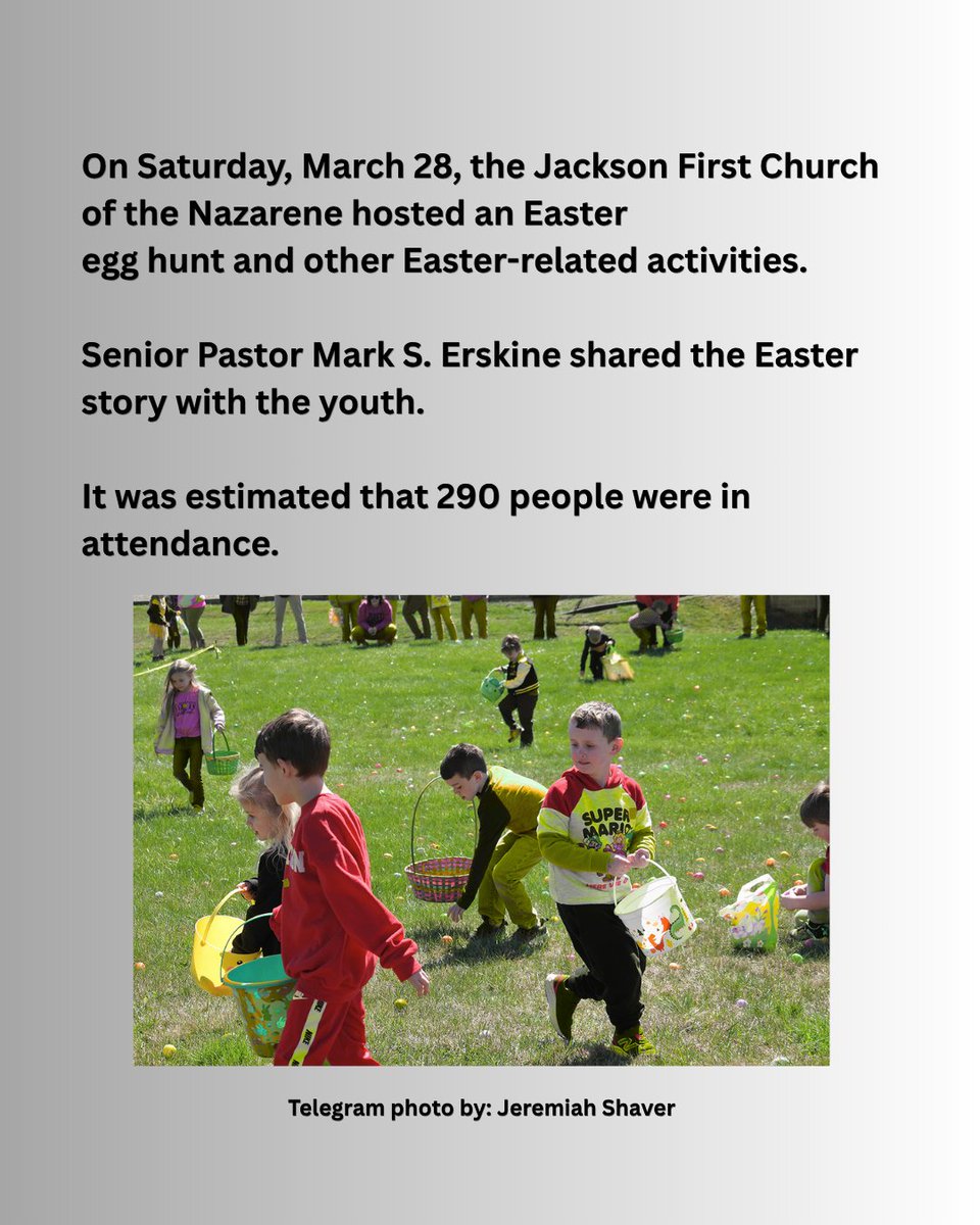 daphnesdispatch's tweet photo. The Saturday before Easter, a church in Jackson County organized an egg hunt with other spring activities for youth with a surprise appearance by the Easter Bunny.

🔍 Did you know? The egg hunt totaled over 6,000 eggs!

#AthensMidDay #SEO #SoutheastOhioMagazine #Easter https://t.co/ExEwiURxJq
