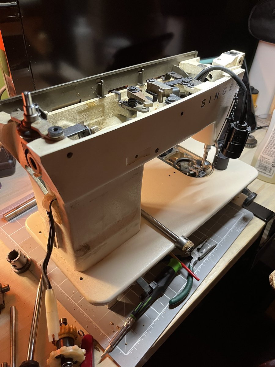 Repairing this old sewing machine my parents had lying around. Pretty sure I can get it running. 

I am unemployed and bored so I’m giving to a shot. 

If I get it done should I apply to grad school.