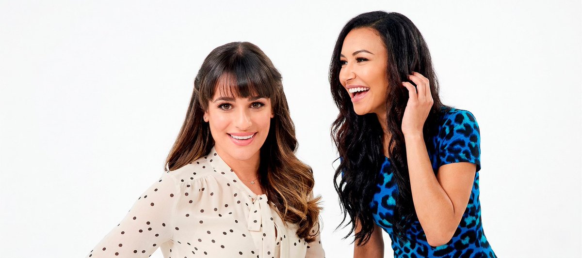 ozempbear's tweet photo. Lea Michele and Naya Rivera as Rachel Berry &amp; Santana Lopez for the fifth season of “Glee” (2013). https://t.co/fXPsjSIiS4
