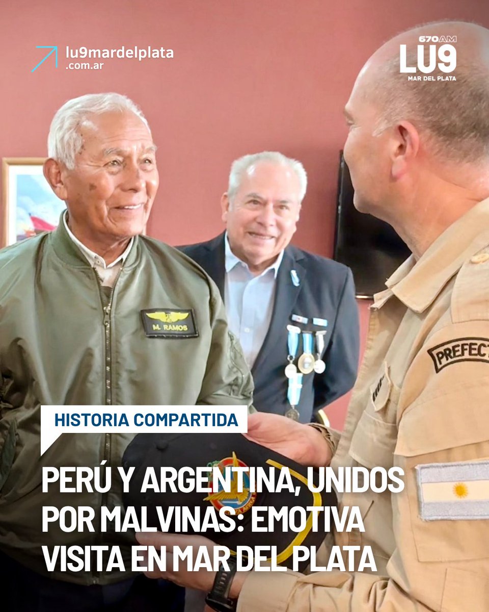 LU9mardelplata_'s tweet photo. Un gesto que conecta pasado y presente.

⚓ Prefectura Mar del Plata recibió a una delegación de la Fuerza Aérea del Perú, integrada por ex técnicos que formaron parte de la misión secreta de apoyo a Argentina durante la Guerra de Malvinas.

#Malvinas #MarDelPlata  #LU9 https://t.co/mBpeyVglGi