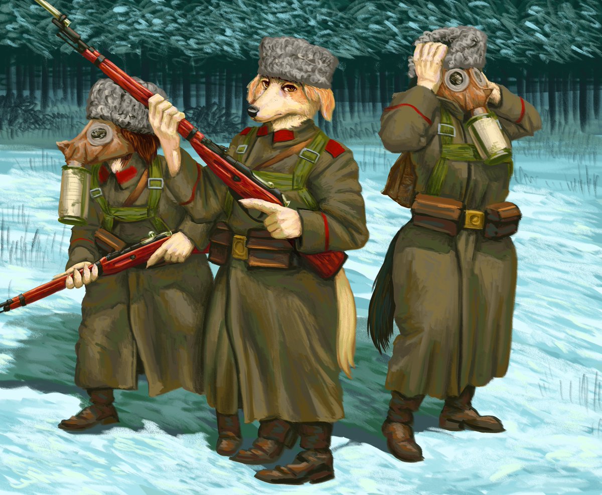 A simple fox with gas mask tweet media