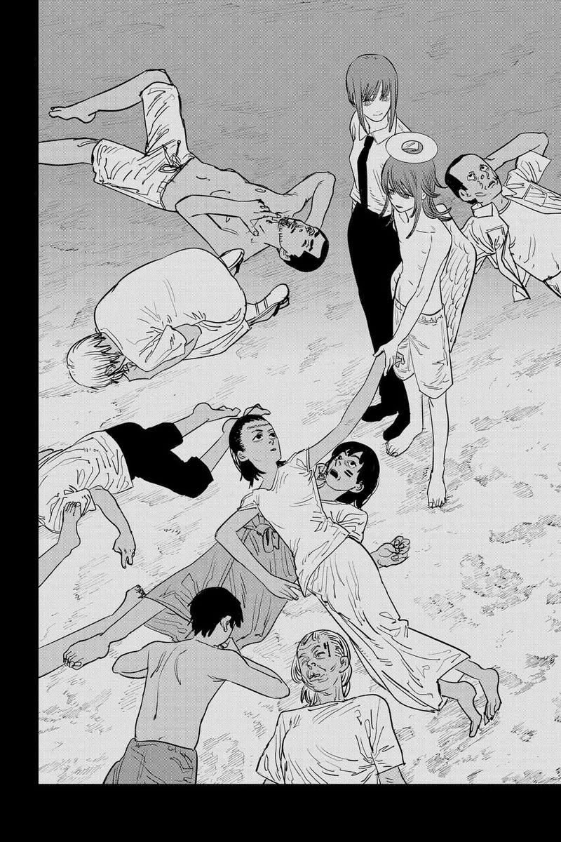 plutoxcsm's tweet photo. this is legitimately one of the worst things makima did. "show me your power" then she gets confirmation after the first death and said hmmm, ill have him kill the whole village. this is easily one of the worst things she did and no one mentions it. this page is beyond harrowing https://t.co/yblLVjzRZx