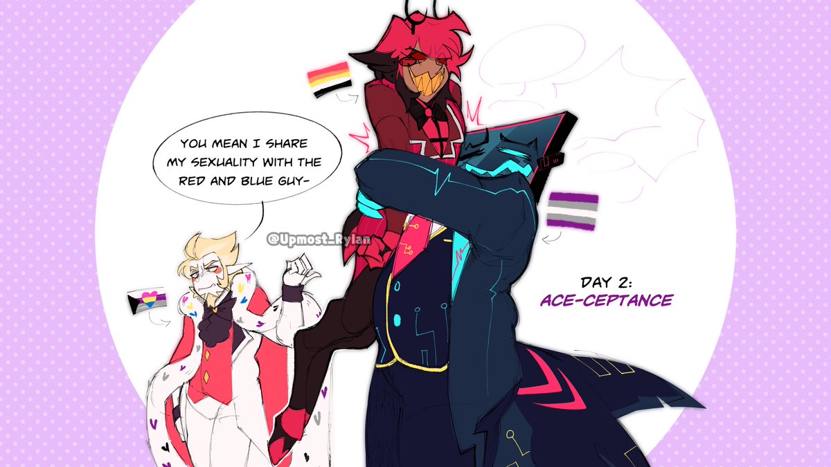 Upmost_Rylan's tweet image. Alastor you are accepted and loved by Vox and Lucifer.... even if they suck at showing it-

#AceAlastorWeek2026 #A2V #applemedia