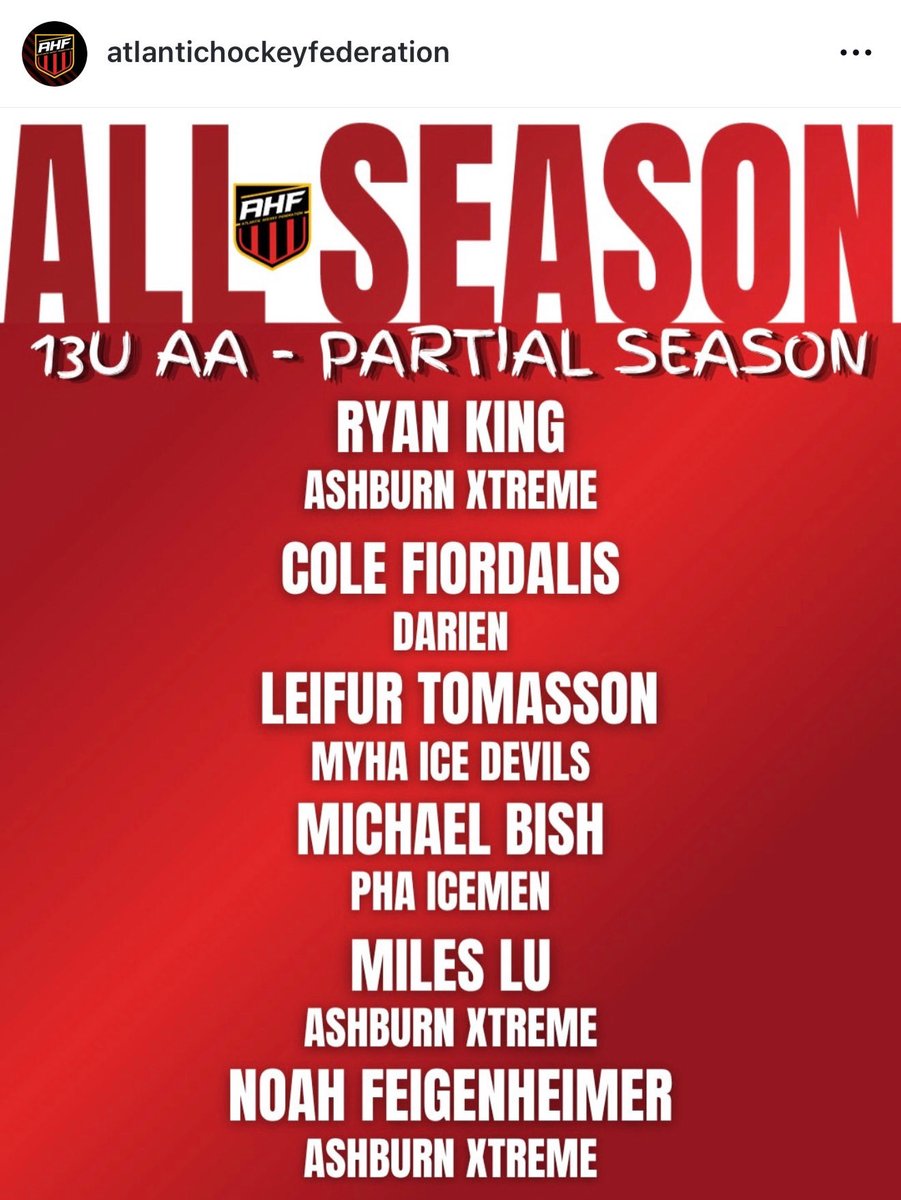 Ryan_King_02's tweet photo. @AHFederation all season team 🏒🙌🏻 https://t.co/nl9Qob36oa