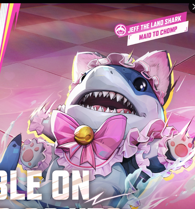 Giving away the new Jeff The Land Shark Maid skin! 
To enter:
Follow me✅
Retweet🔁
Rate the skin out of 10💬

Winners will be revealed the day the skin comes out. Good luck everyone!