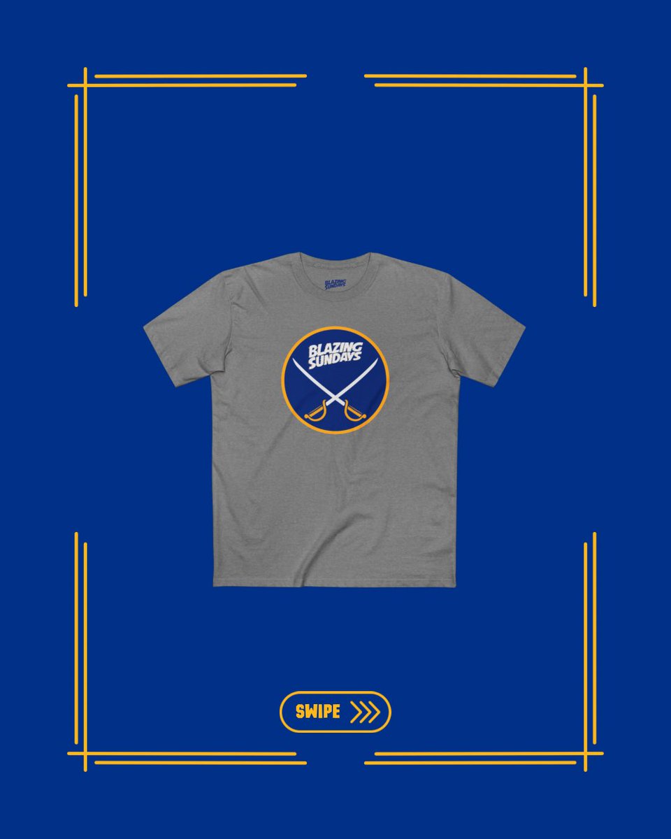 BlazingSundays's tweet photo. The Blue &amp; Yellow Collection | Available now for a limited time only on https://t.co/hERQjeT2HM!
__
#blazingsundays #buffalony #buffalosabres #sabres #nhlplayoffs #gosabres https://t.co/OJRyFb8gpc