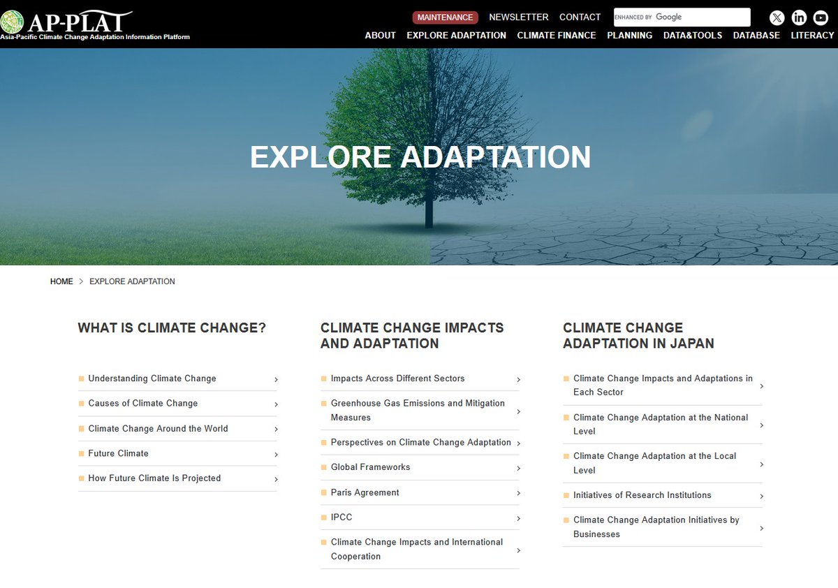 ap_plat's tweet image. 🆕We’ve updated AP-PLAT’s “EXPLORE ADAPTATION” page.
Previously “GET STARTED,” the new version offers a more comprehensive overview of climate change adaptation, including added insights on adaptation in Japan.
Explore it here 👇
ap-plat.nies.go.jp/explore-adapta…
#ClimateAdaptation #APPLAT