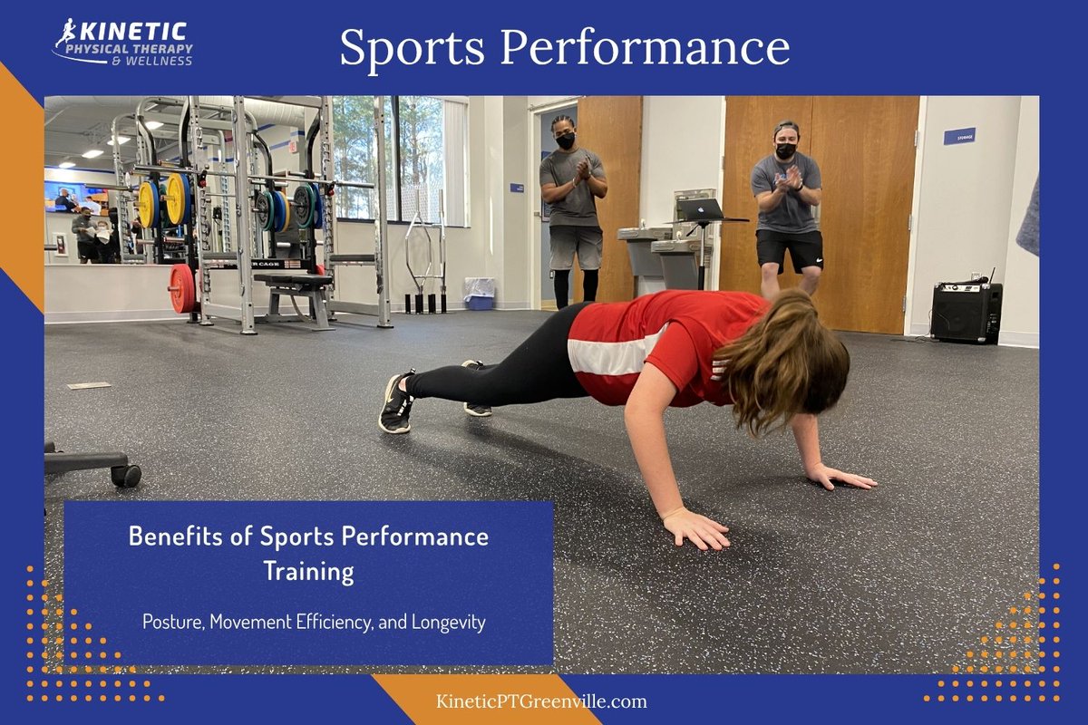 KPTGreenville's tweet image. Benefits of Sports Performance Training include improved strength, speed, and coordination. Train smarter with Kinetic Physical Therapy and Wellness. #SportsPerformance #AthleteTraining #Fitness #GreenvilleNC - kineticptgreenville.com/benefits-of-sp…
