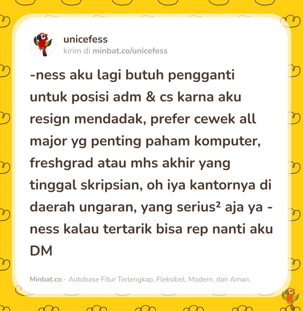 UNNES MENFESS🍌 tweet media