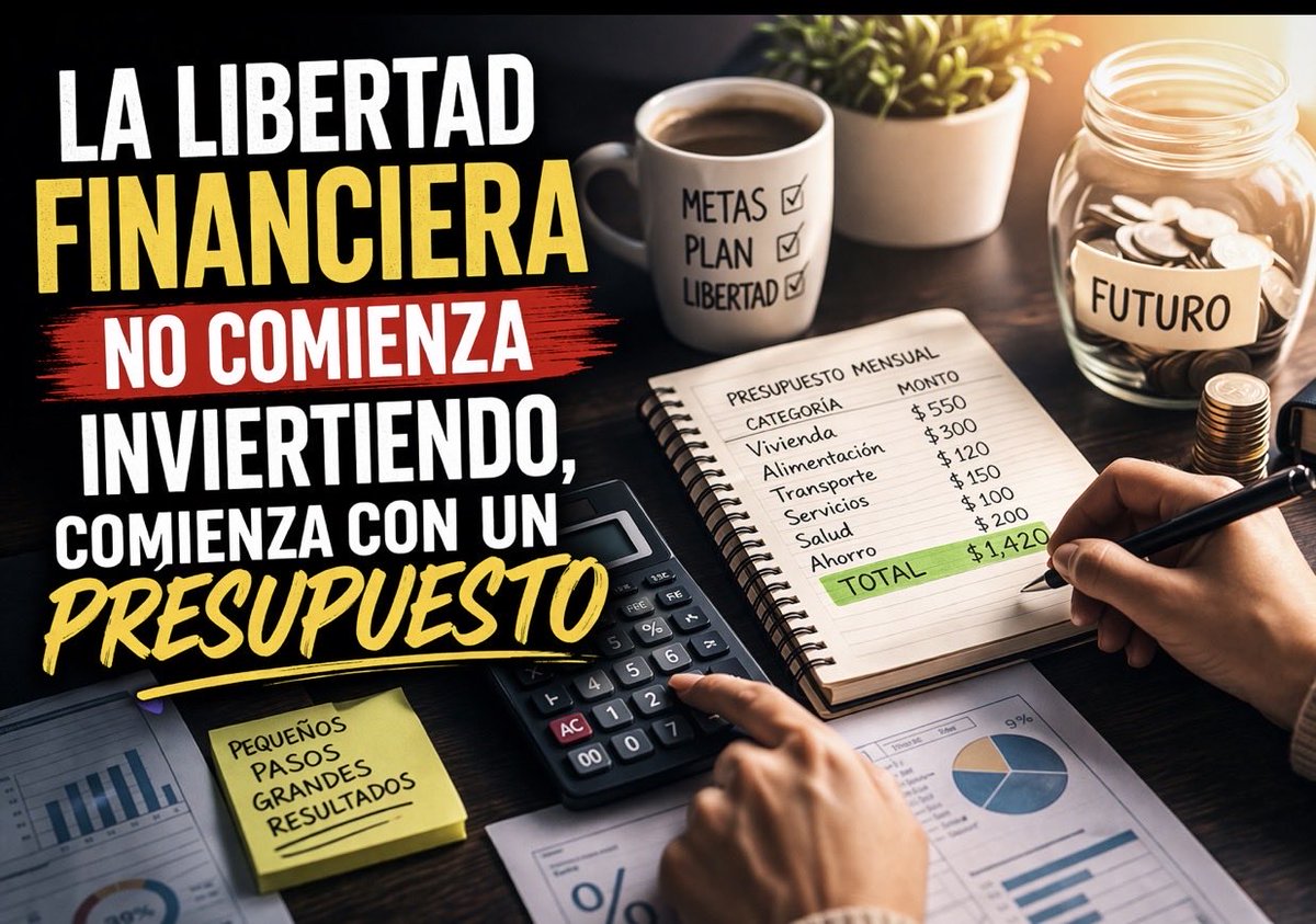 LA LIBERTAD FINANCIERA NO COMIENZA INVIRTIENDO, COMIENZA CON UN PRESUPUESTO

Muchas personas creen que para llegar a la libertad financiera lo primero es invertir, ganar más dinero o encontrar nuevas oportunidades. Y sí, todo eso puede ser parte del proceso. Pero antes de dar