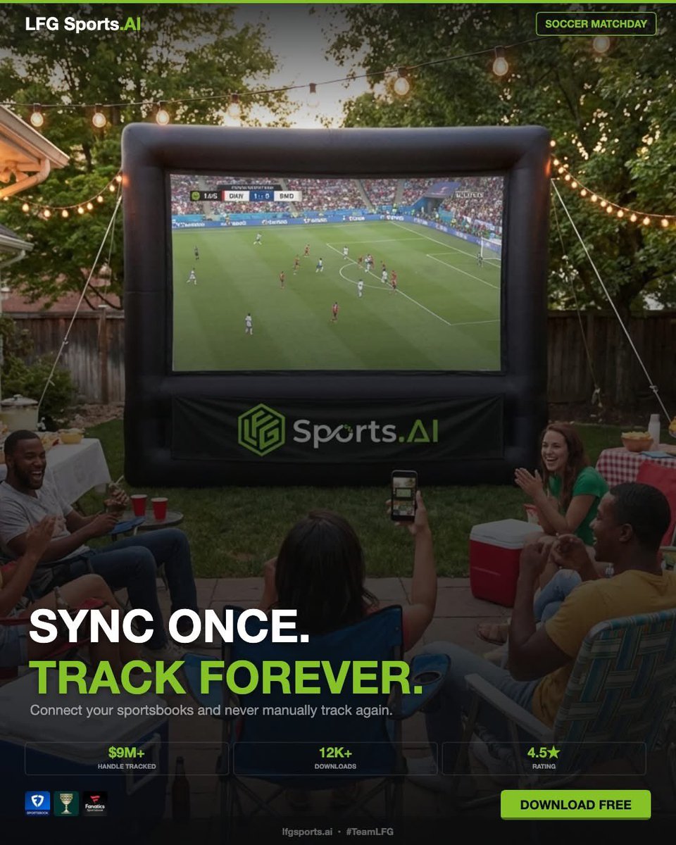 Signal over noise. That's the standard.

12K+ downloads. $9M+ in handle tracked. 4.5 star rating. LFG is growing fast.

Start tracking smarter. Link in bio.

#TeamLFG #OddsComparison #SportsData #Soccer #Sportsbettors #Sportsbetting #LfgSportsAI