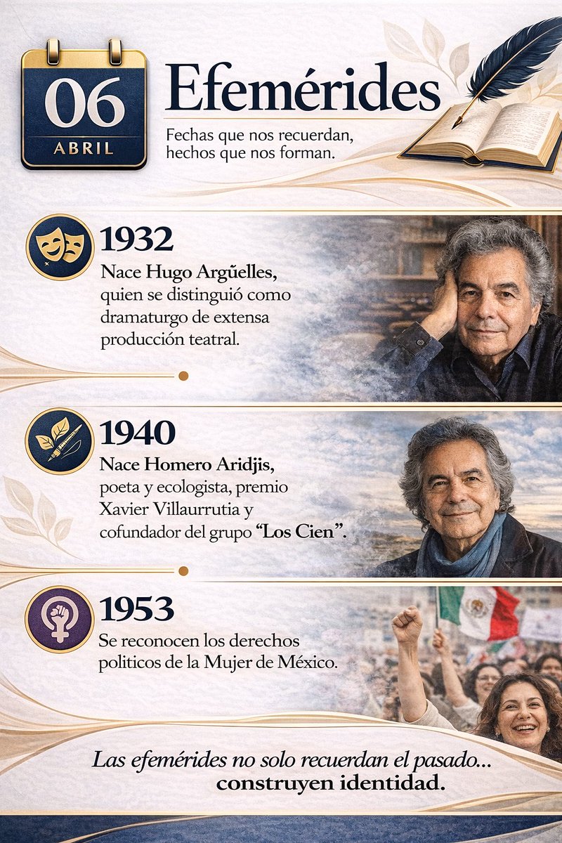 No es solo historia…
son voces que siguen influyendo hoy. 📷📷

Cada efeméride guarda talento, lucha y transformación.

📷 Comenta “MEMORIA” si crees que recordar también es avanzar
#Efemérides #HistoriaDeMéxico #MemoriaHistórica #Cultura #Identidad #México #Aprendizaje #History
