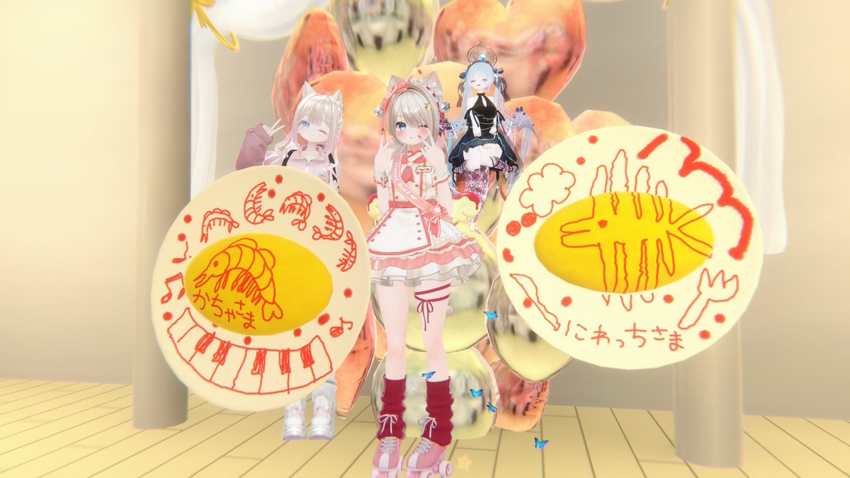 Olwe5555Pri's tweet photo. 4/6
行ってきましたー！
巨大オムライス3個ぺろりしました。
みんなの描くケチャップイラストも可愛くて大満足！また行きます！
 #VRCおむちゃ https://t.co/8GoGHtY9oi